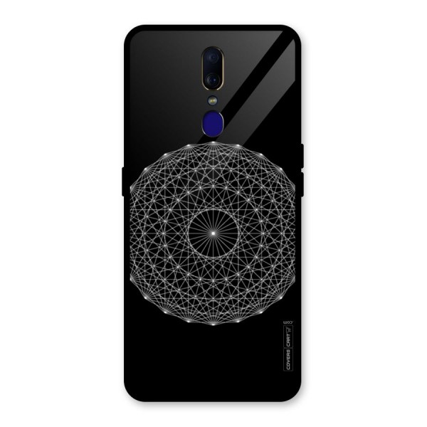 Black Clipart Glass Back Case for Oppo F11