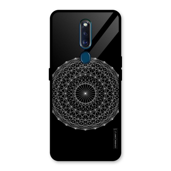 Black Clipart Glass Back Case for Oppo F11 Pro