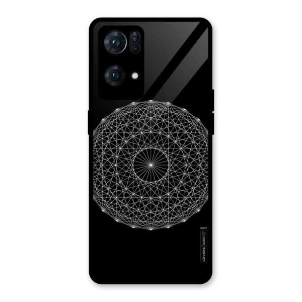 Black Clipart Glass Back Case for Oppo Reno7 Pro 5G