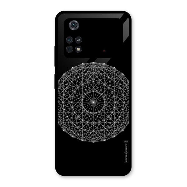 Black Clipart Glass Back Case for Poco M4 Pro 4G