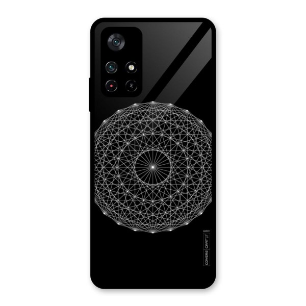 Black Clipart Glass Back Case for Poco M4 Pro 5G