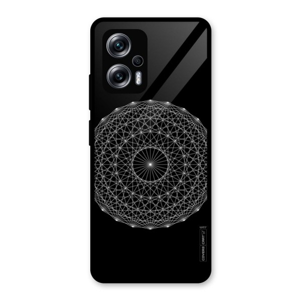 Black Clipart Glass Back Case for Redmi K50i