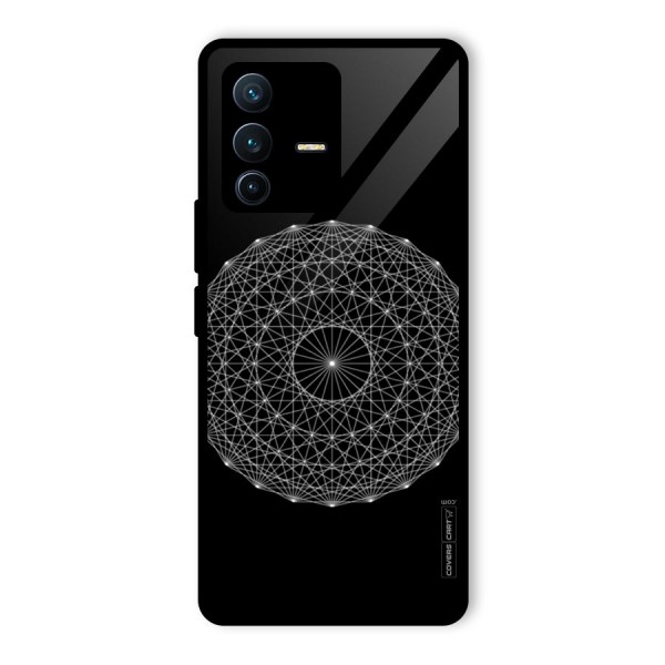 Black Clipart Glass Back Case for Vivo V23 Pro