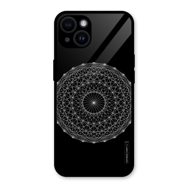 Black Clipart Glass Back Case for iPhone 14