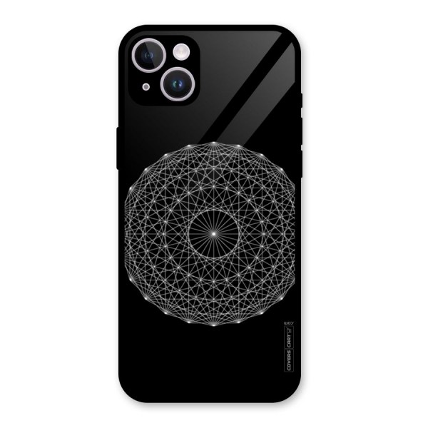 Black Clipart Glass Back Case for iPhone 14 Plus