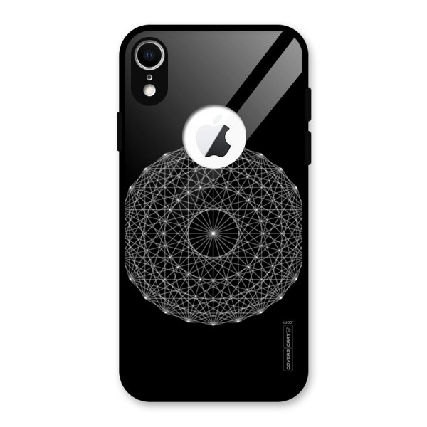 Black Clipart Glass Back Case for iPhone XR Logo Cut