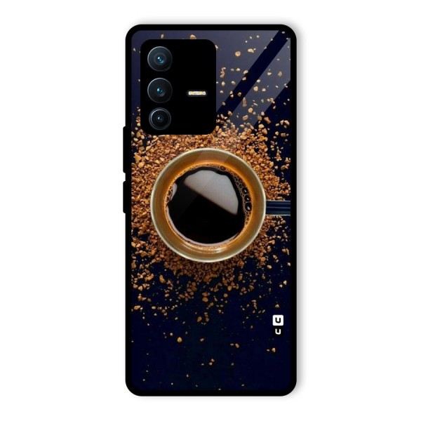 Black Coffee Glass Back Case for Vivo V23 Pro