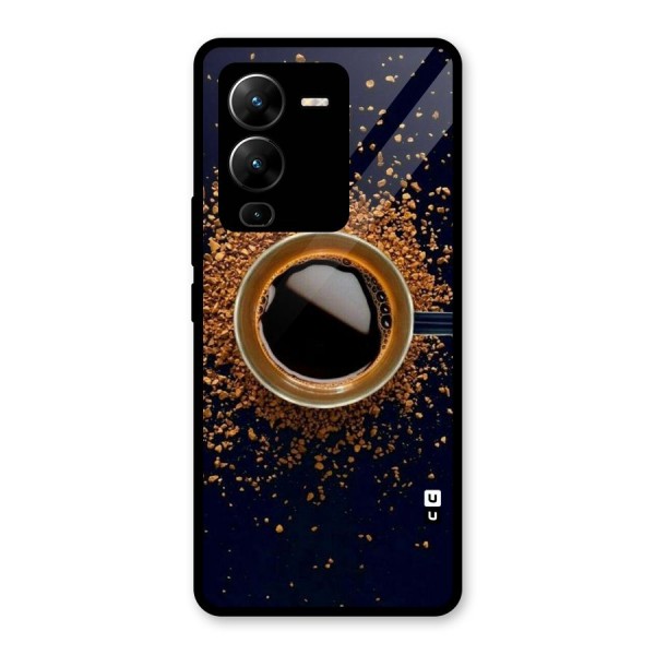 Black Coffee Glass Back Case for Vivo V25 Pro