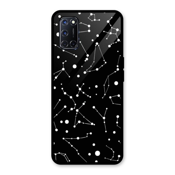 Black Constellation Pattern Glass Back Case for Oppo A52