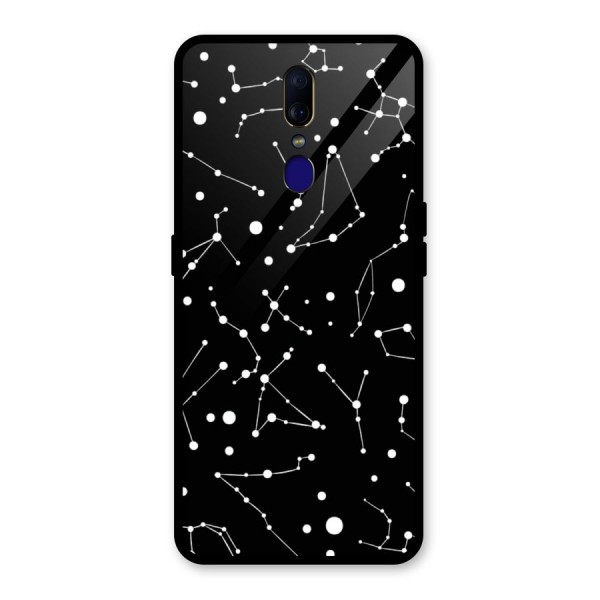 Black Constellation Pattern Glass Back Case for Oppo F11