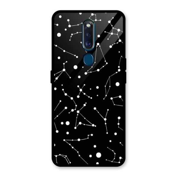 Black Constellation Pattern Glass Back Case for Oppo F11 Pro