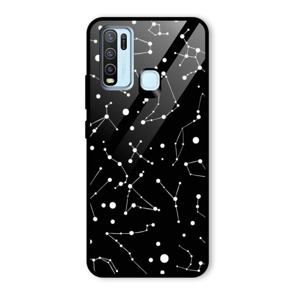 Black Constellation Pattern Glass Back Case for Vivo Y50