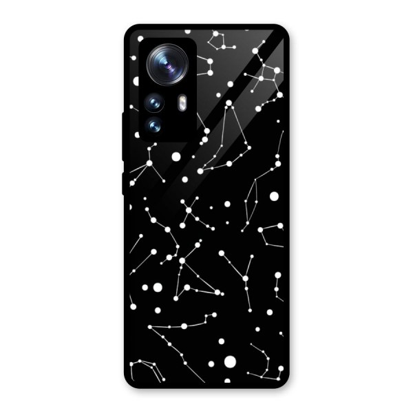 Black Constellation Pattern Glass Back Case for Xiaomi 12 Pro