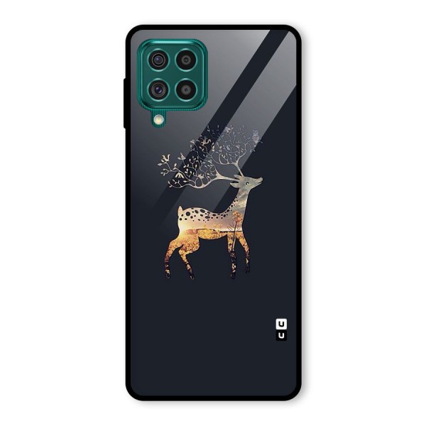 Black Deer Glass Back Case for Galaxy F62