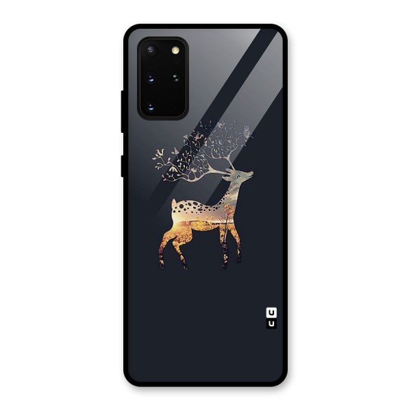 Black Deer Glass Back Case for Galaxy S20 Plus