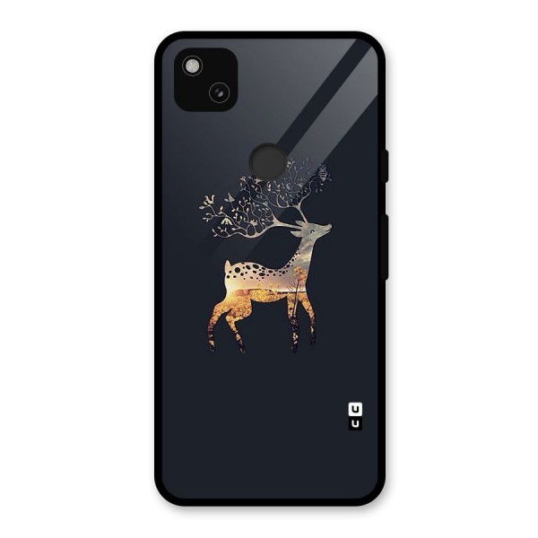 Black Deer Glass Back Case for Google Pixel 4a