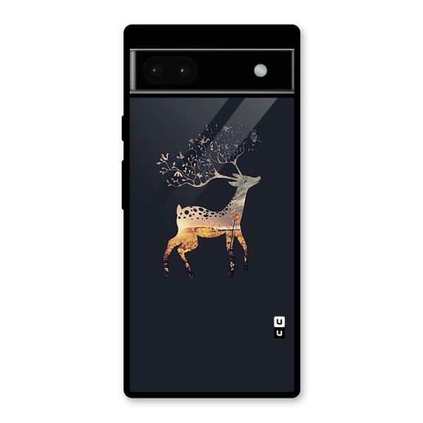 Black Deer Glass Back Case for Google Pixel 6a