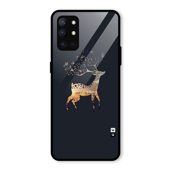 Black Deer Glass Back Case for OnePlus 9R