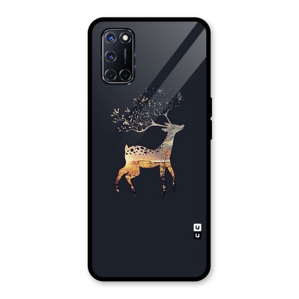 Black Deer Glass Back Case for Oppo A52