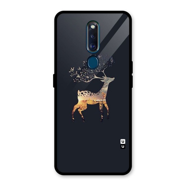 Black Deer Glass Back Case for Oppo F11 Pro