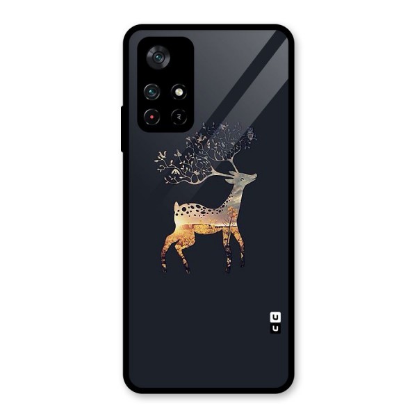 Black Deer Glass Back Case for Poco M4 Pro 5G