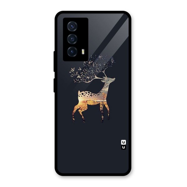 Black Deer Glass Back Case for Vivo iQOO Z5