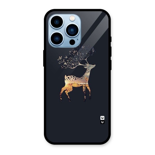 Black Deer Glass Back Case for iPhone 13 Pro