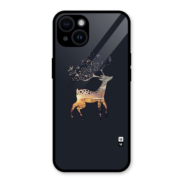 Black Deer Glass Back Case for iPhone 14