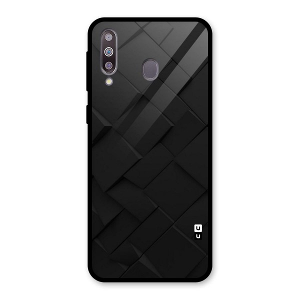 Black Elegant Design Glass Back Case for Galaxy M30