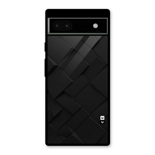 Black Elegant Design Glass Back Case for Google Pixel 6a