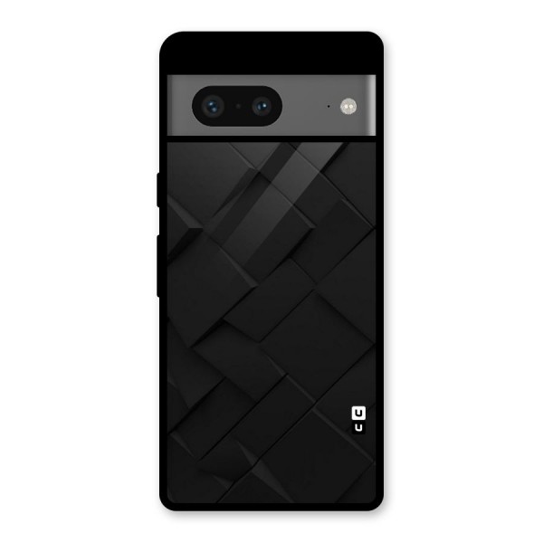 Black Elegant Design Glass Back Case for Google Pixel 7