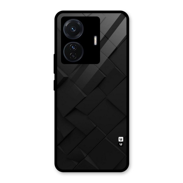 Black Elegant Design Glass Back Case for Vivo T1 Pro