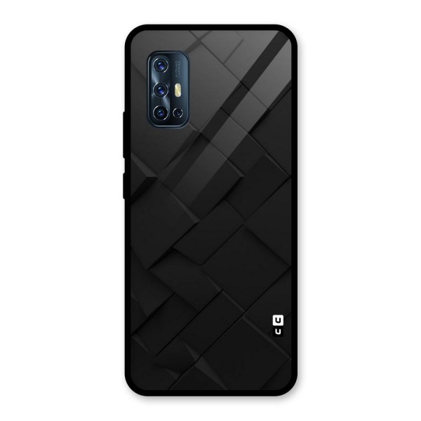 Black Elegant Design Glass Back Case for Vivo V17