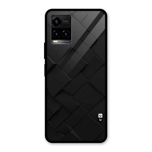 Black Elegant Design Glass Back Case for Vivo Y21G