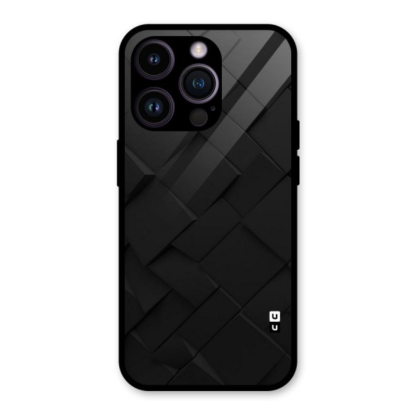 Black Elegant Design Glass Back Case for iPhone 14 Pro