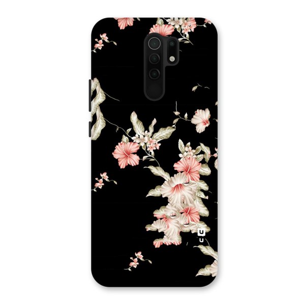 Black Floral Back Case for Redmi 9 Prime