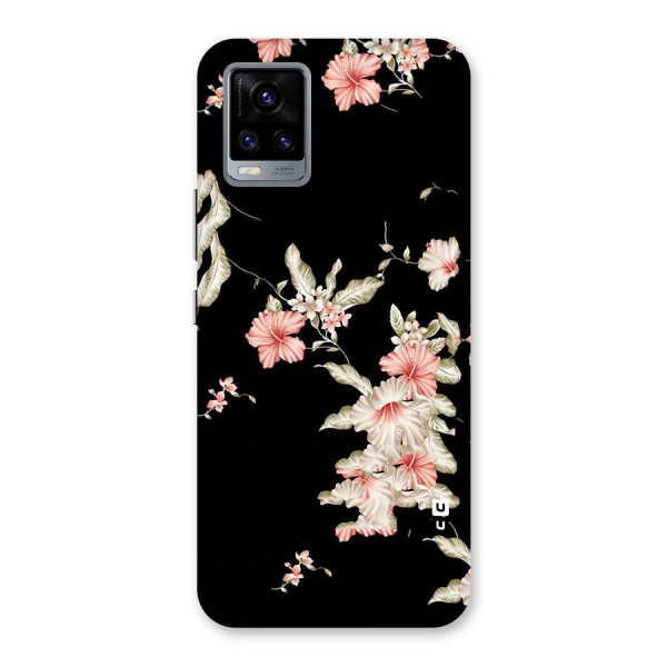 Black Floral Back Case for Vivo V20