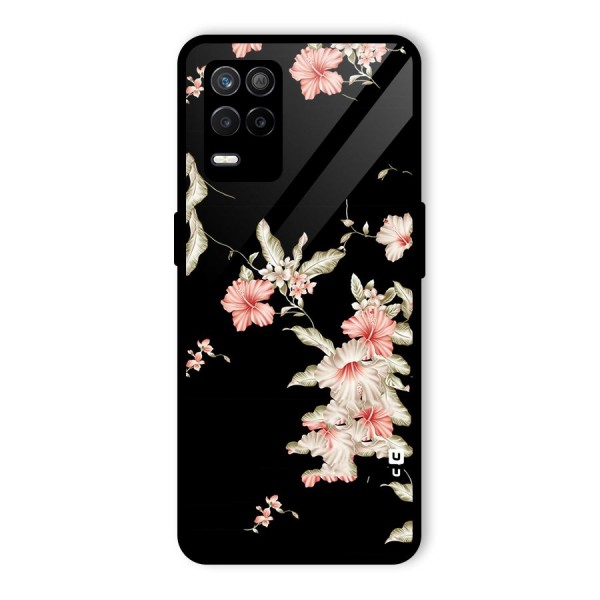 Black Floral Glass Back Case for Realme 9 5G