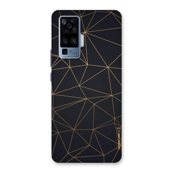 Black Golden Lines Back Case for Vivo X50 Pro