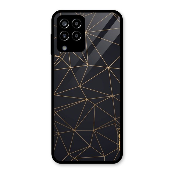 Black Golden Lines Glass Back Case for Galaxy M33