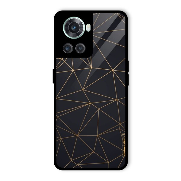 Black Golden Lines Glass Back Case for OnePlus 10R