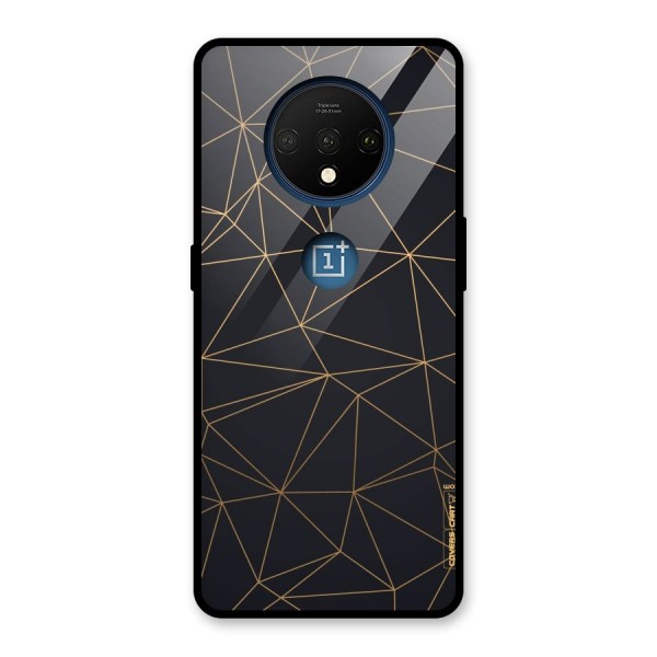 Black Golden Lines Glass Back Case for OnePlus 7T