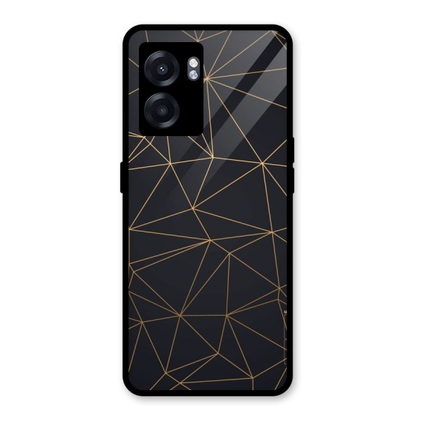 Black Golden Lines Glass Back Case for Oppo K10 (5G)