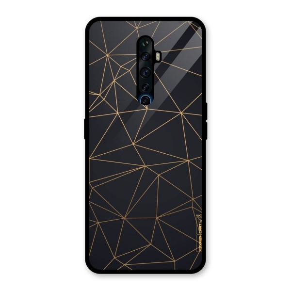 Black Golden Lines Glass Back Case for Oppo Reno2 Z