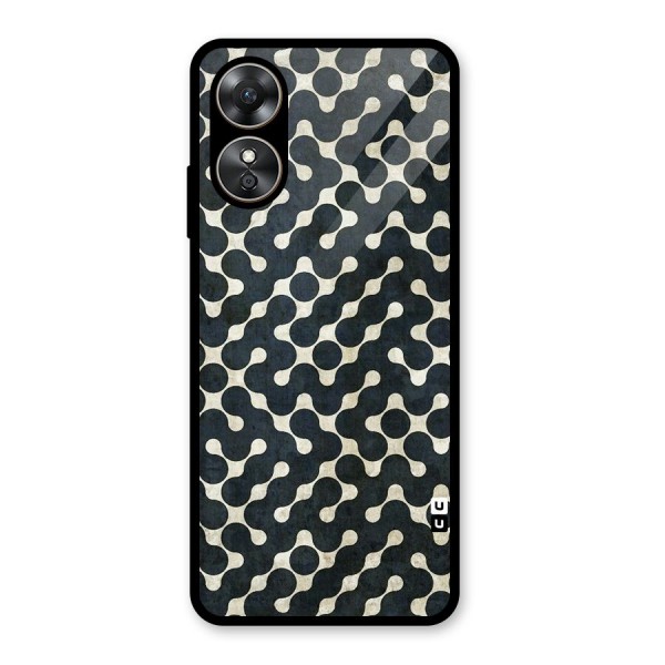 Black Maze Design Glass Back Case for Oppo A17