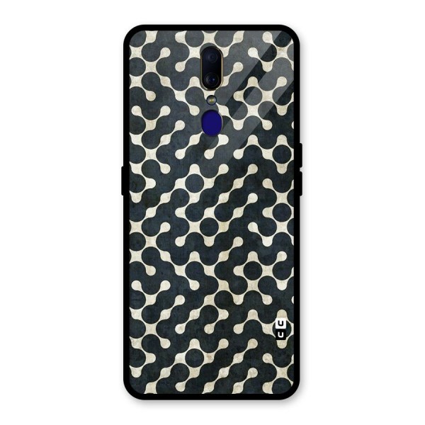 Black Maze Design Glass Back Case for Oppo F11