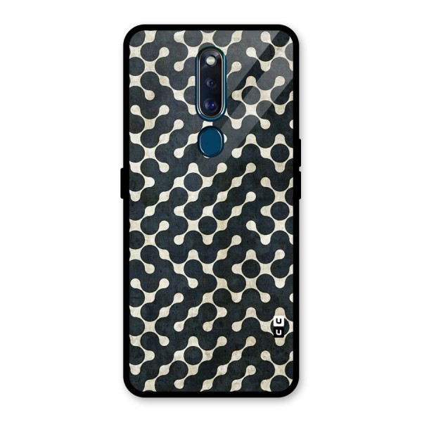 Black Maze Design Glass Back Case for Oppo F11 Pro