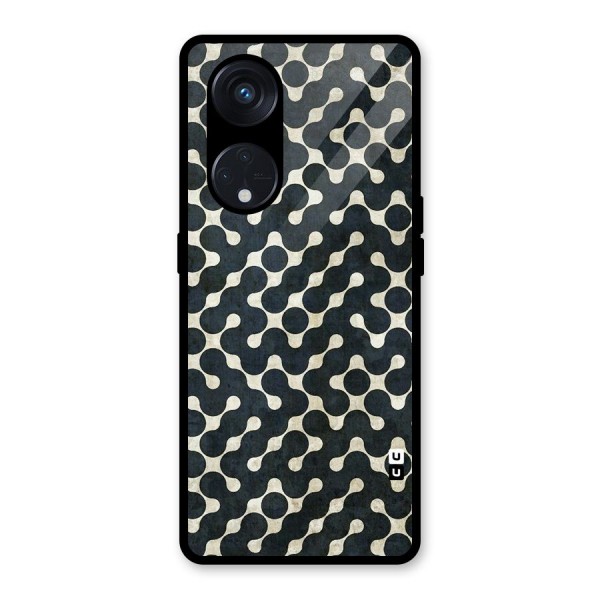 Black Maze Design Glass Back Case for Reno8 T 5G