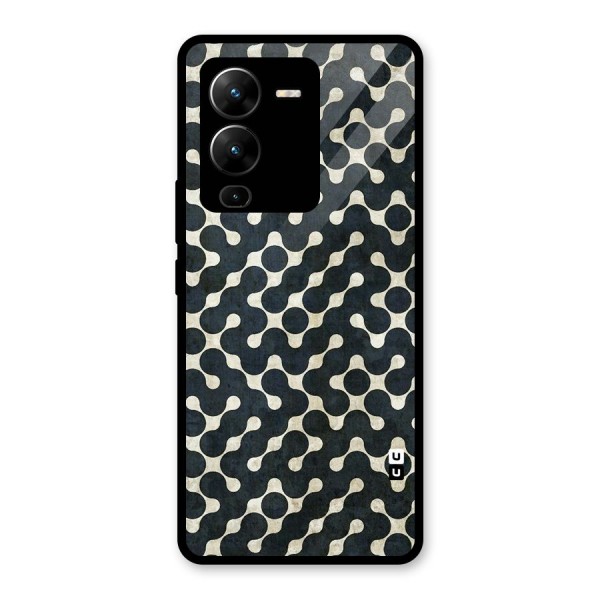 Black Maze Design Glass Back Case for Vivo V25 Pro