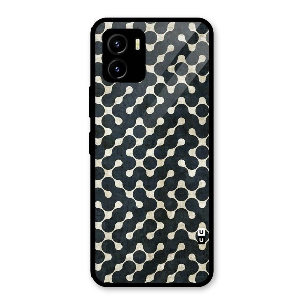 Black Maze Design Glass Back Case for Vivo Y15s